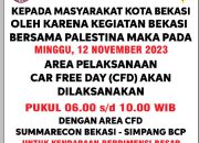 Imbauan Penutupan Jalan Pada Acara Bekasi Bersama Palestina