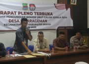 Panitia Pilkades Cikarageman Pastikan Pengundian Nomor Urut Berjalan Aman, Tertib dan Demokratis