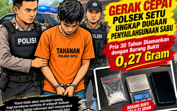 Gerak Cepat Polsek Setu Ungkap Dugaan Penyalahgunaan Sabu, Pria 30 Tahun Diamankan dengan Barang Bukti 0,27 Gram