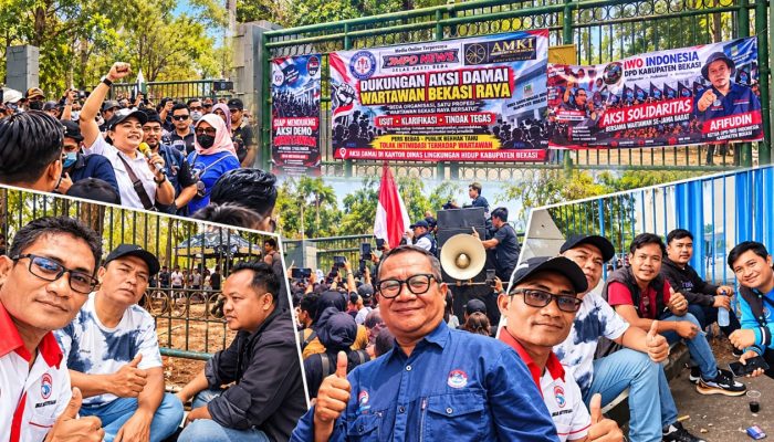 Aksi Solidaritas Wartawan di Pemkab Bekasi Memanas, IWOI Kecewa Dibatasi Masuk Ruang Dialog